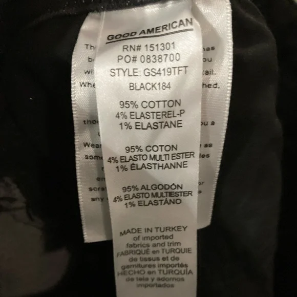 NWT Good American Women’s Black Size 0/25 Jeans - Picture 3 of 7